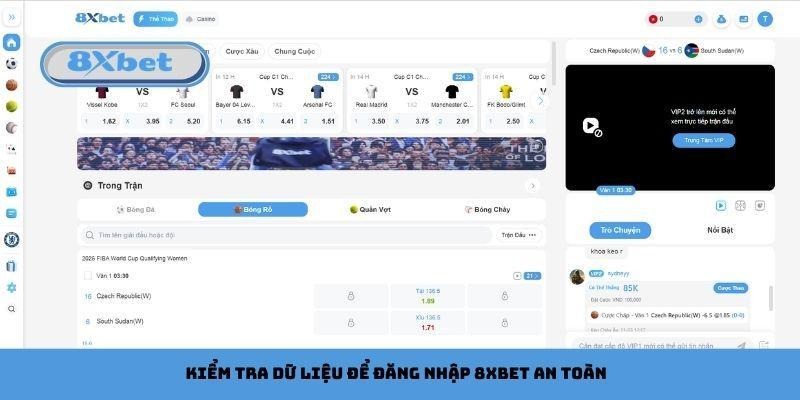 Kiểm tra dữ liệu để đăng nhập 8xbet an toàn
